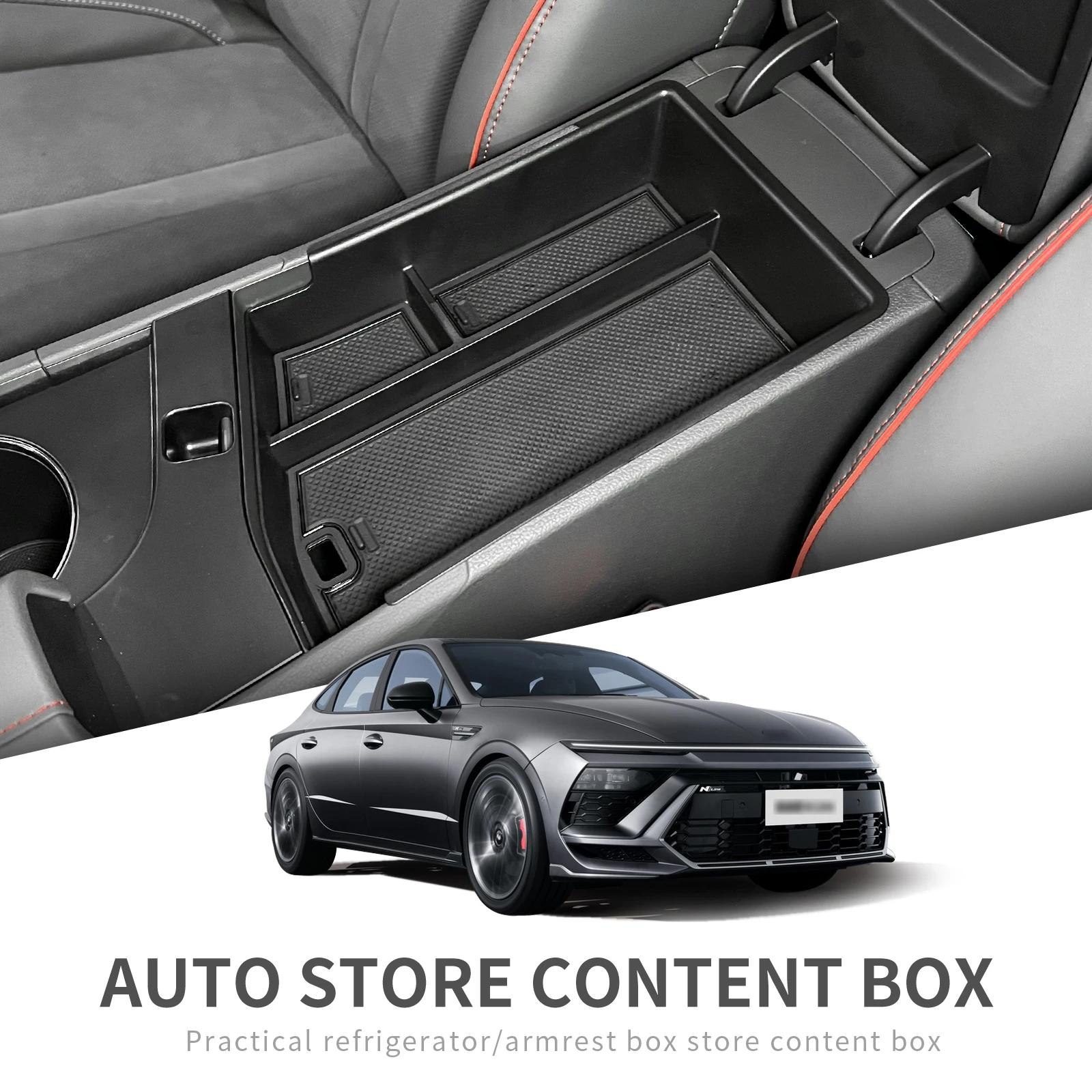 for Hyundai Sonata 2024 N-line Center Console Armrest Storage Box Tray Organizer Accessories Tidying Fit Left Rudder