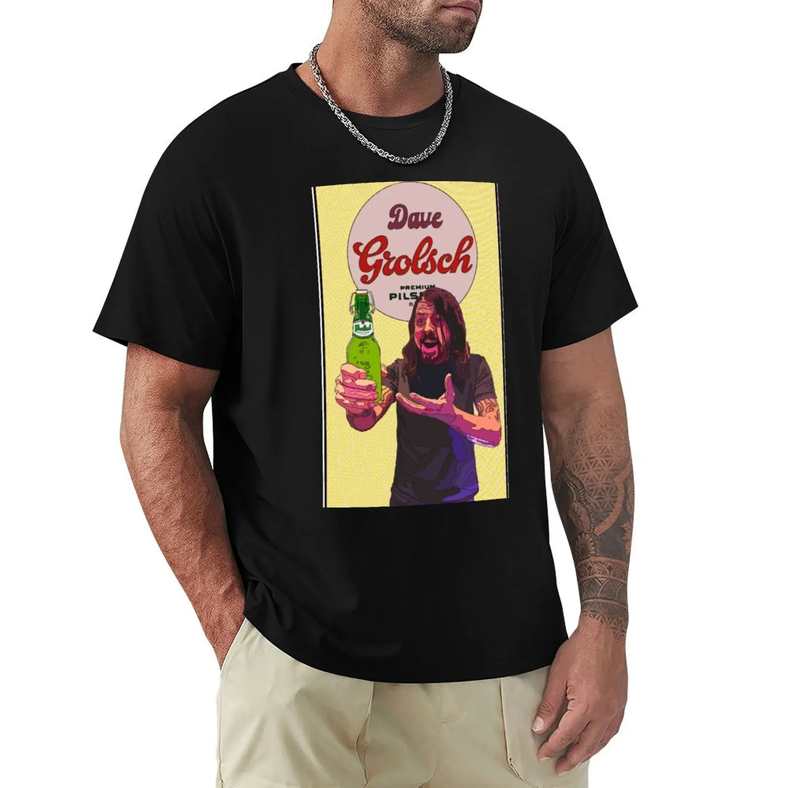 Dave Grolsch - Camiseta amarilla para trabajo industrial