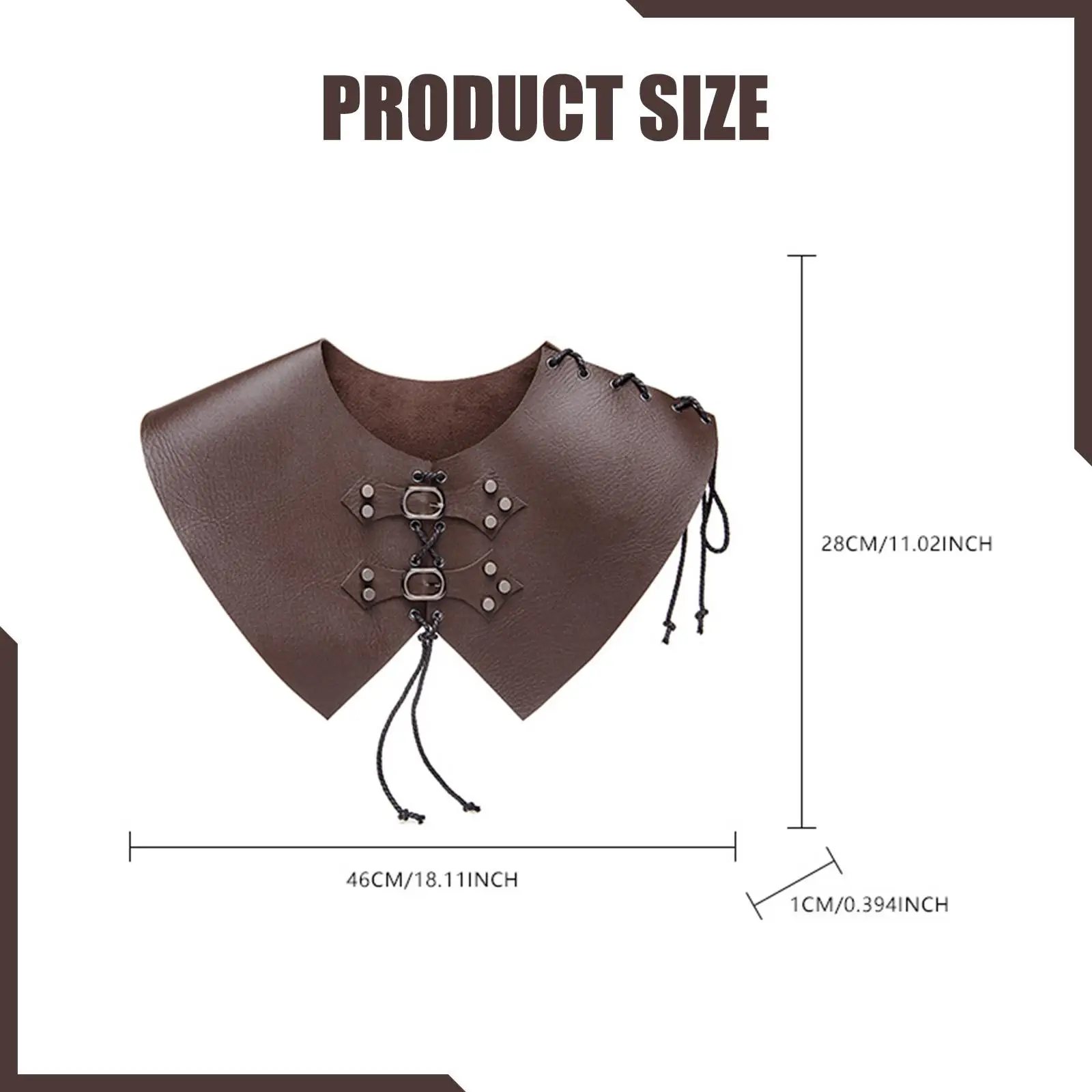 Armadura de ombro medieval com ajuste ajustável para festa de vestido extravagante