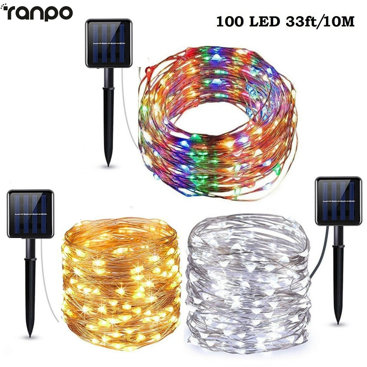 100 LED 10M/20M Solar Powered LED RGB Fairy Light String Wedding Party Xmas Home Garden Outdoor Decoration Lamp