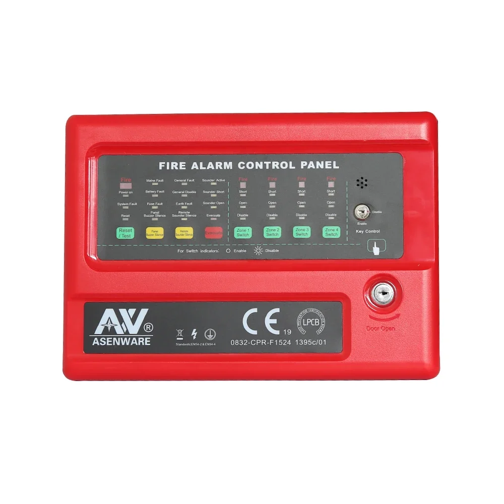 fire detection wireless 2 zone fire alarm control panel ce certificate