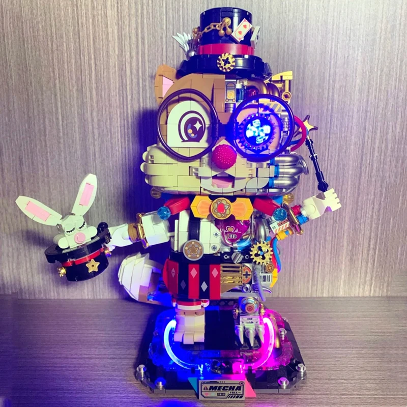 Cyberpunk cyborg squirrel building blocks large size DIY assembled model toy cool children’s birthday and Valentine’s Day gift