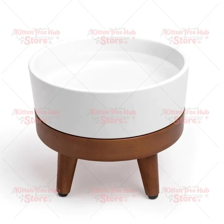 Cat Food Bucket Sealed Moisture-proof Grain Storage Water Bowl Retro Style Furniture High-end Log Color Grain Storage Water Bowl