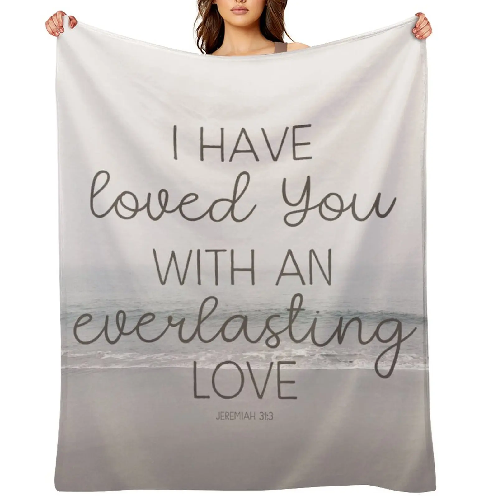 اقتباس آية الكتاب المقدس المسيحي - لقد أحببتك بحب دائم رمي بطانية جميلة أنيمي رقيقة البطانيات #2