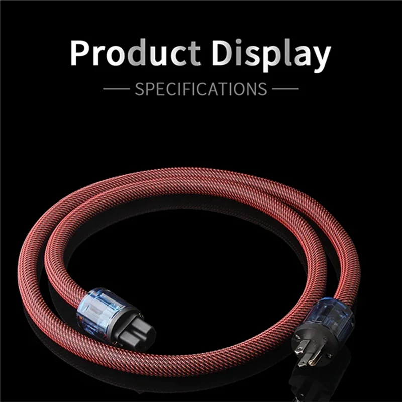 Oxygen-Free Copper Hi-Fi Power Cord, Hifi Audio CD Player/Tube Player/Power Amplifier Connection Cable US Plug-Y18A