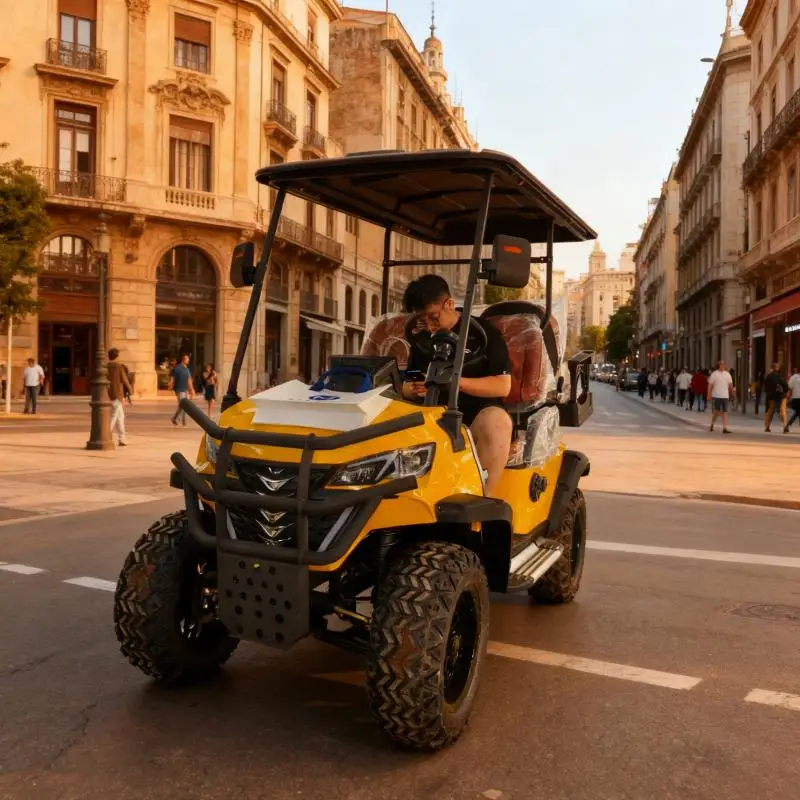 

Электрическая тележка для гольфа 48 В с литиевой батареей | 2-местный гольф-багги дальнего действия для поля гольфа и личного транспорта