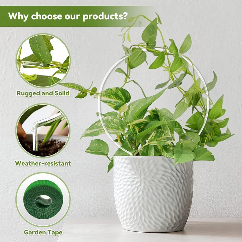 Garden Plant Climbing Support Acrylic U Shaped Transparent Stake for Small Vertical Indoor Garden System