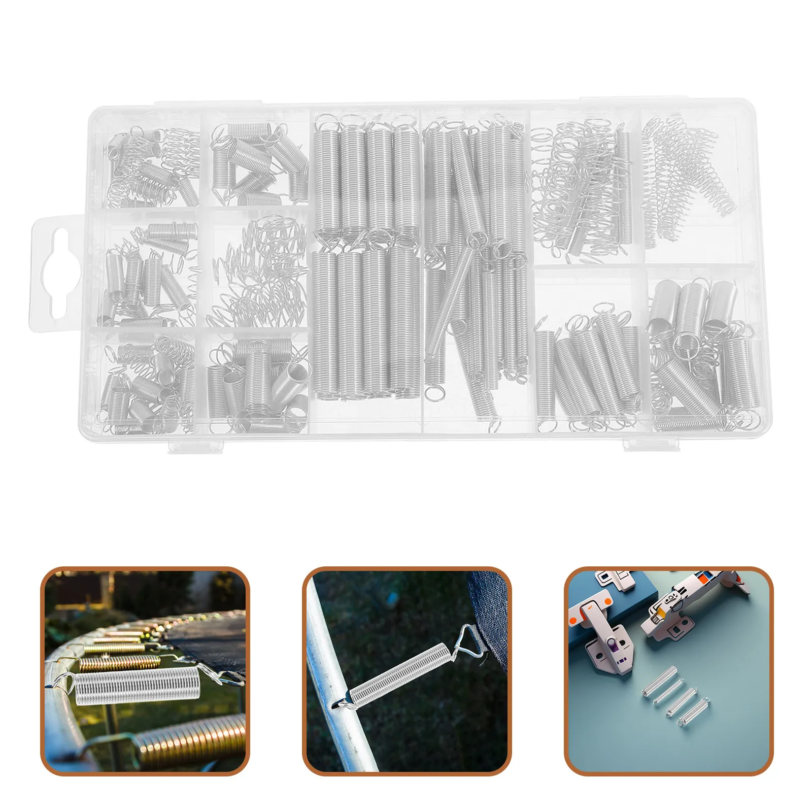 200Pcs Metal Spring Set Assorted Small Springs Kit with Hooks Heavy Duty Elastic Tension Springs for Mechanical Repairs Crafts