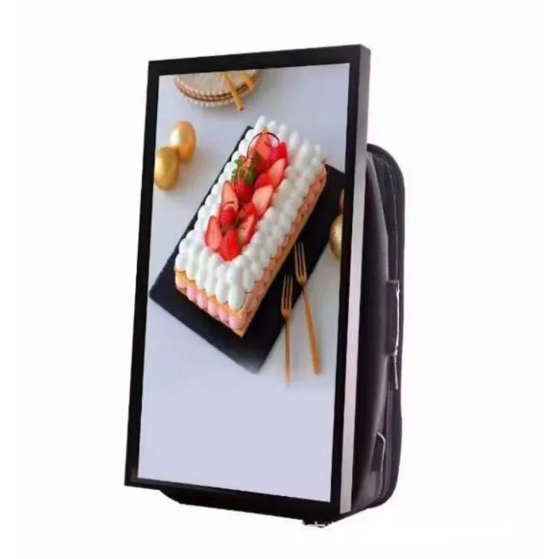 

32-дюймовый прогулочный рюкзак, рекламная машина, рекламный щит, прогулочный рекламный рюкзак, ЖК-дисплей рекламного рюкзака