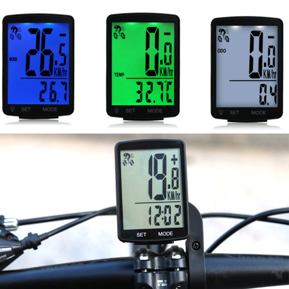 Multifunctional LCD Screen Bicycle Computer Wireless Bike Rainproof Speedometer Odometer Cycling 2.8inch Waterproof