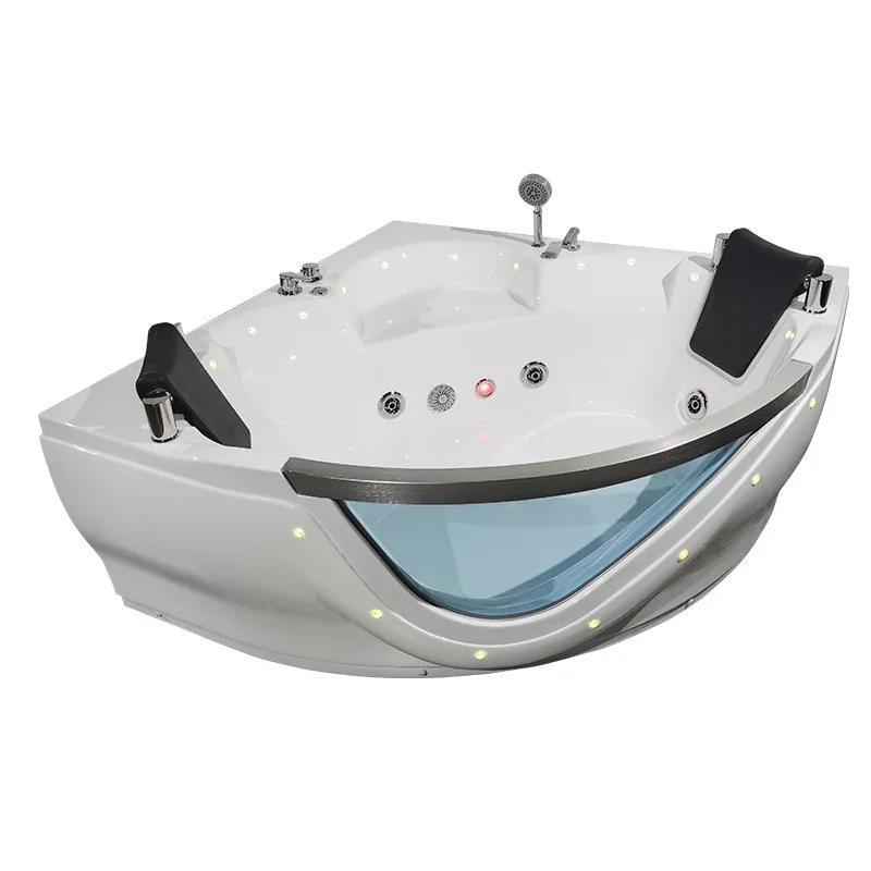 

Triangular corner double home adult couple bath tub acrylic surfing massage thermostatic bathtub Foshan