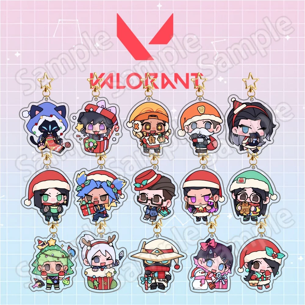 Valorant Jett Reyna Clove Sage 6cm Acrylic Keychain Desktop Ornament  game Character Bag Pendant Collectible Fan Gift