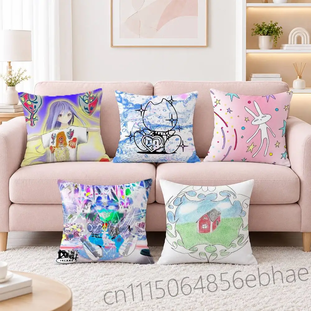 FOR Bladee Drain Gang Pillow Cover Sofa cushion cover room Home dormitory decoration Warm Winter Cushion Cover