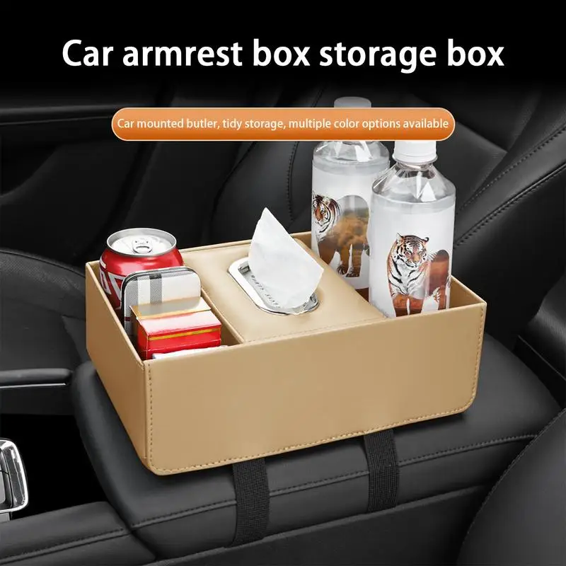 

Central Control Storage Box Auto Armrest Box For Central Control Leather Material Vehicle Storage Tool For Trucks RVs SUVs And