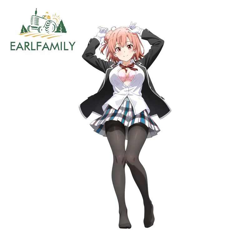 

EARLFAMILY Yui Yuigahama Anime Girl Stickers Attractive Creative Bumper Trunk Windshield Decal Simple Practical Car Decoration