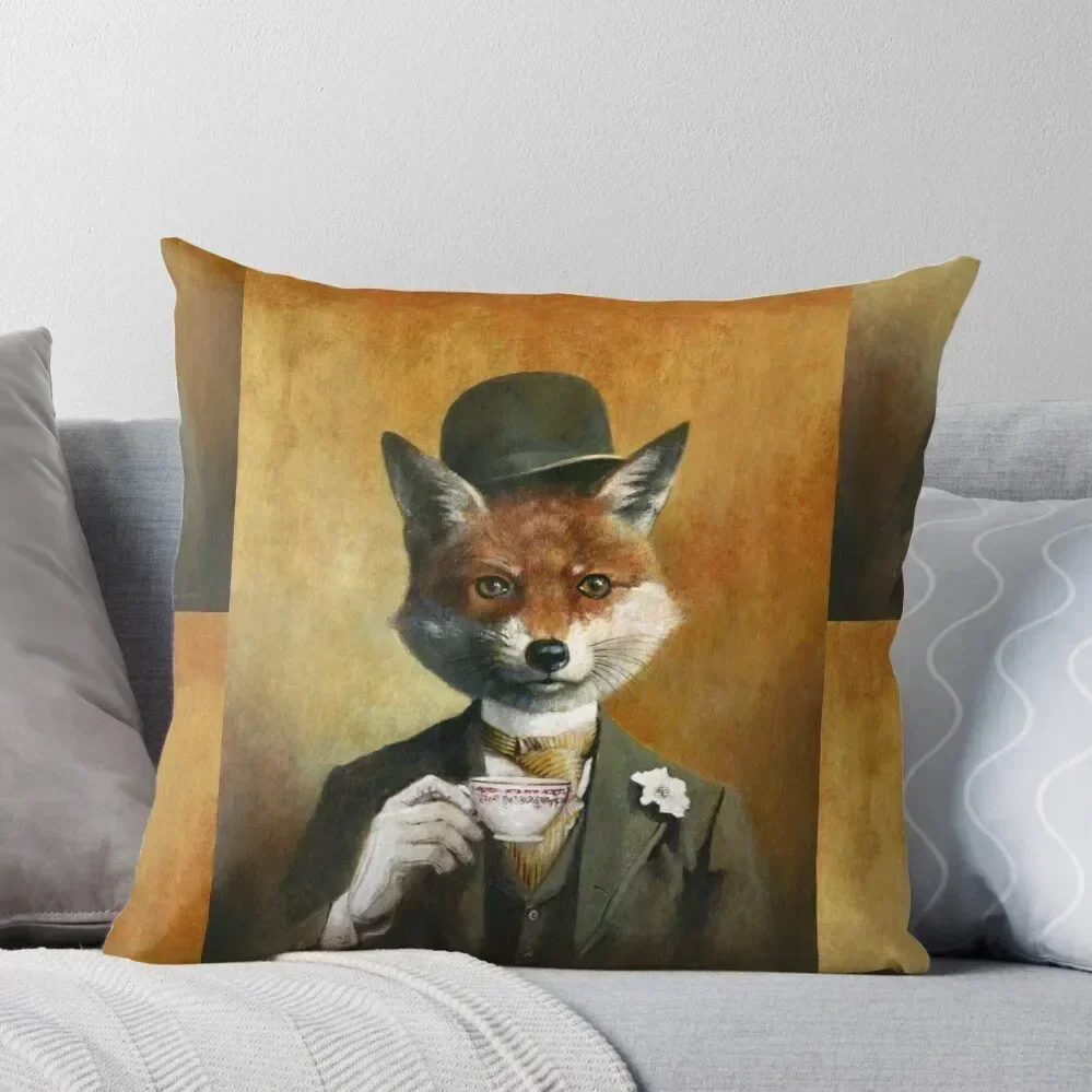 Teatime Mr Fox Throw Pillow Sofa Covers Luxury Sofa Cushions pillow