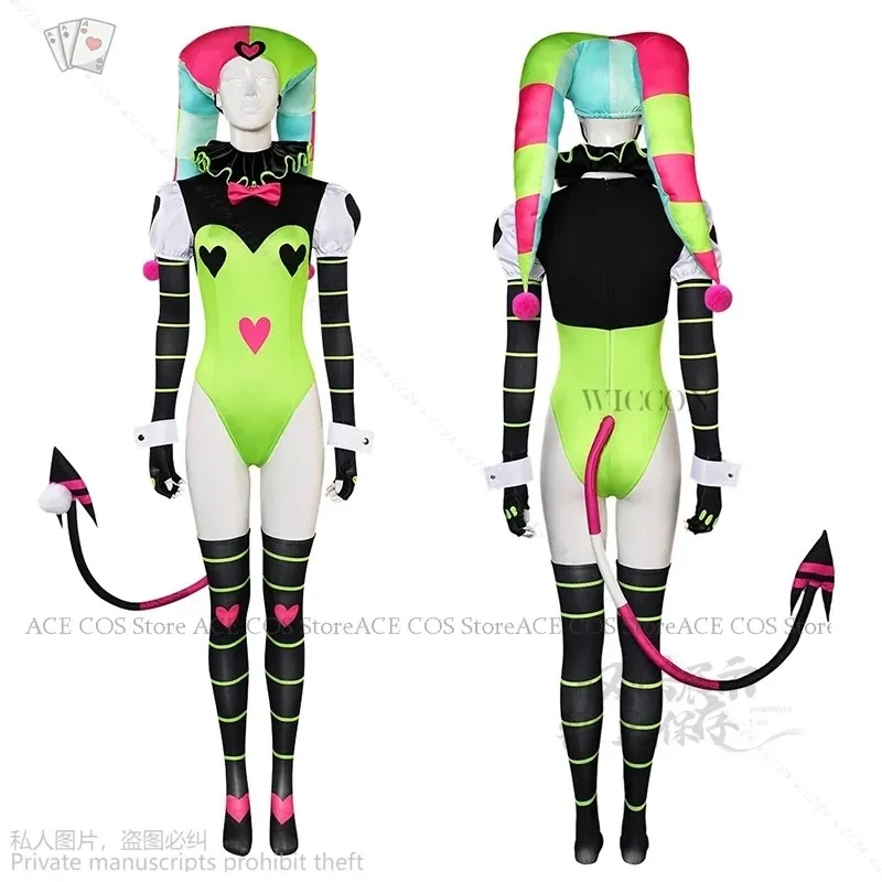 NewFizzarolli 판타지아 모자 의상 만화 Helluva 코스프레 보스 변장 의상 여성 성인 소녀 할로윈 롤 플레잉 Lolita2025