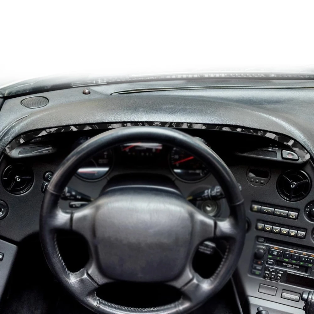 For Toyota Supra A80 MK4 1993-1999 Forged Carbon Fiber Driver's Side Dashboard Speedometer Trim Strips Car Accessories Sticker