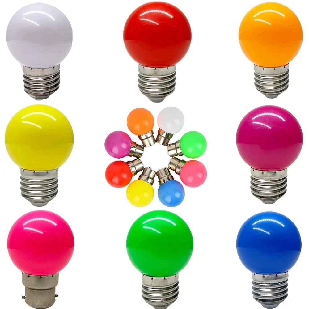 Colorful G45 LED Bulb E27 B22 2W Globe Lamp Red Blue Green White Yellow Warm/Cool White LED Light Bulb Energy Saving 220V