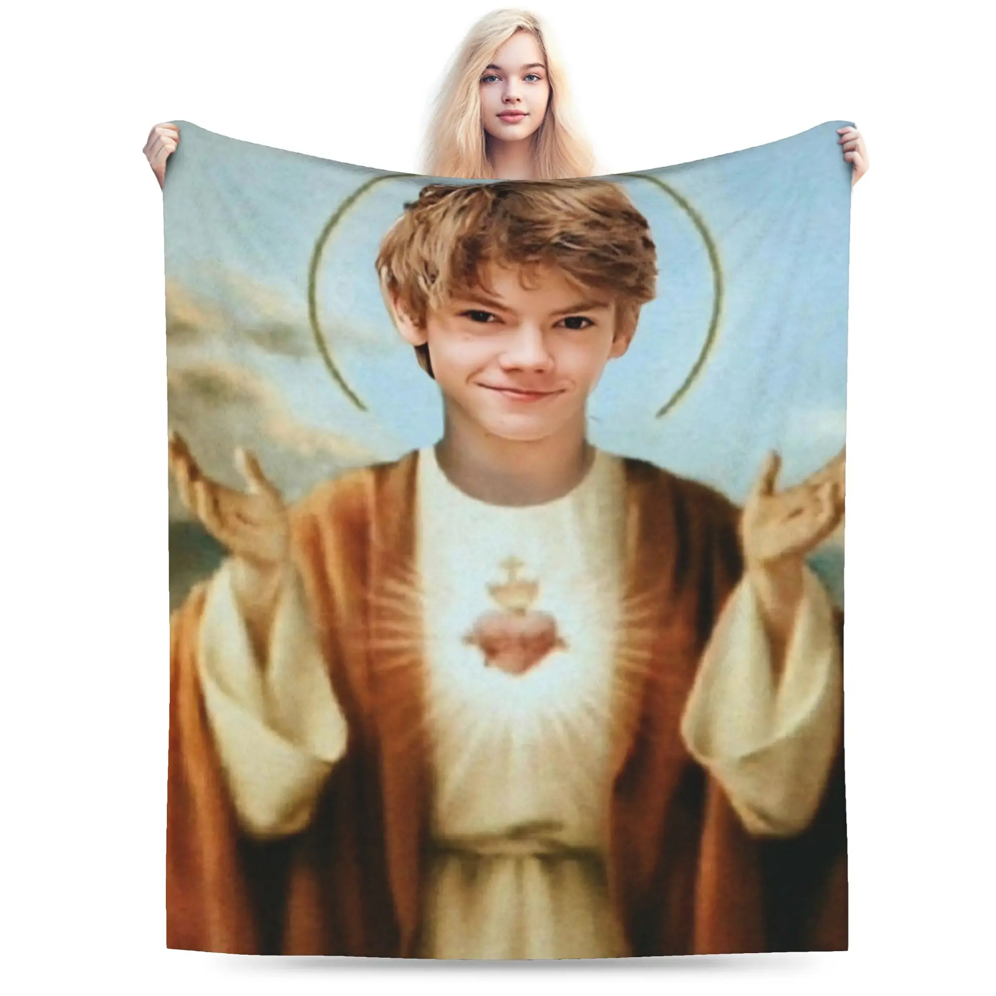 Thomas Brodie-Sangster Blanket Flannel  Relax Ultra-Soft Throw Blanket for Bedroom Rug Piece