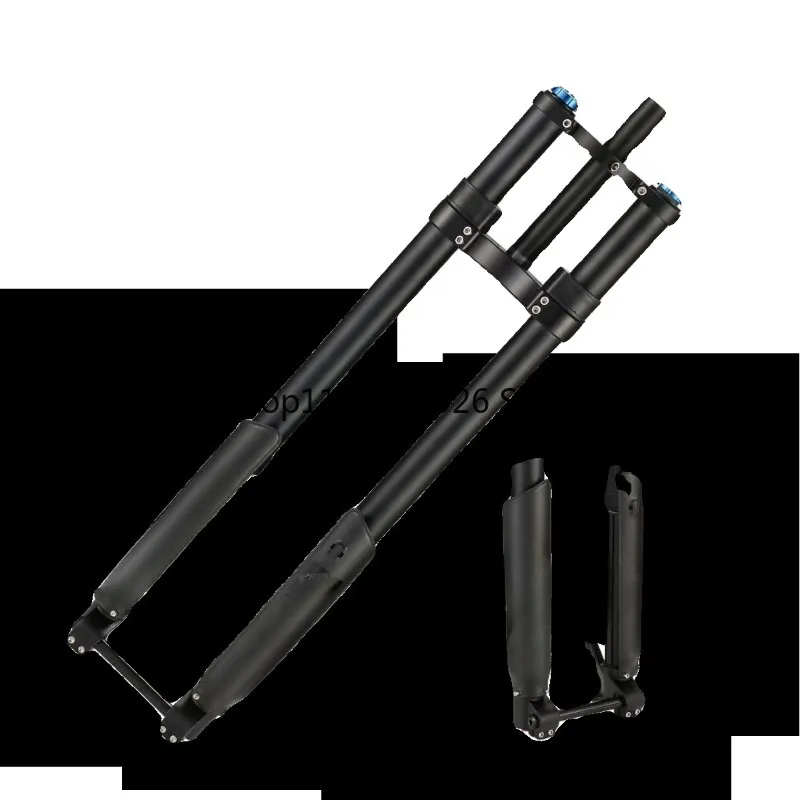 Inverted front fork Mountain bike front fork 200mm large stroke DH downhill off-road shock absorber double shoulder air fork
