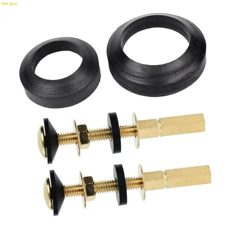

2Pcs Toilet Bolts Set Portable Sturdy Replacement Screws and Rubber Washers for Secure Easy Installation Designs