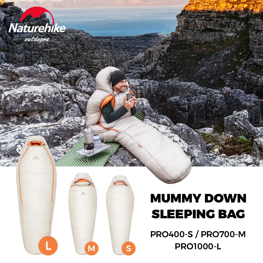 

Naturehike Alpine PRO спальный мешок на гусином пуху, легкий спальный мешок для мамы, зимнее толстое снаряжение для кемпинга и пешего туризма