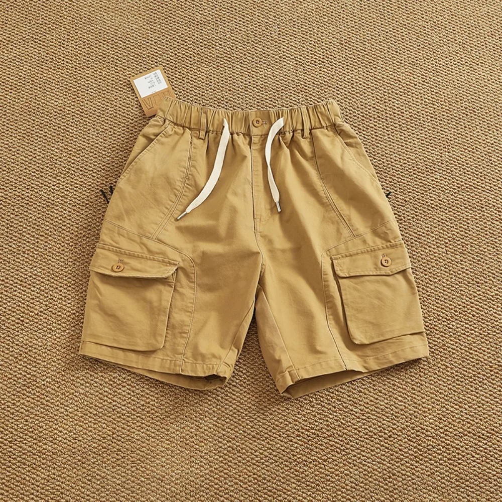 The new summer workwear shorts for men are a heavy-duty, high-quality, all-cotton woven multi-pocket mid-length pants