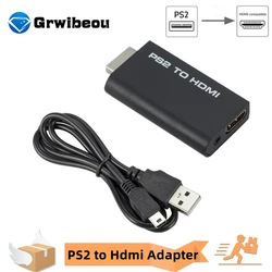 PS2 to Hdmi-Compatible Converter Adapter Audio And Video With 3.5mm Audio Cable Supports Pc All Ps2 480i/480p/576i Display Modes