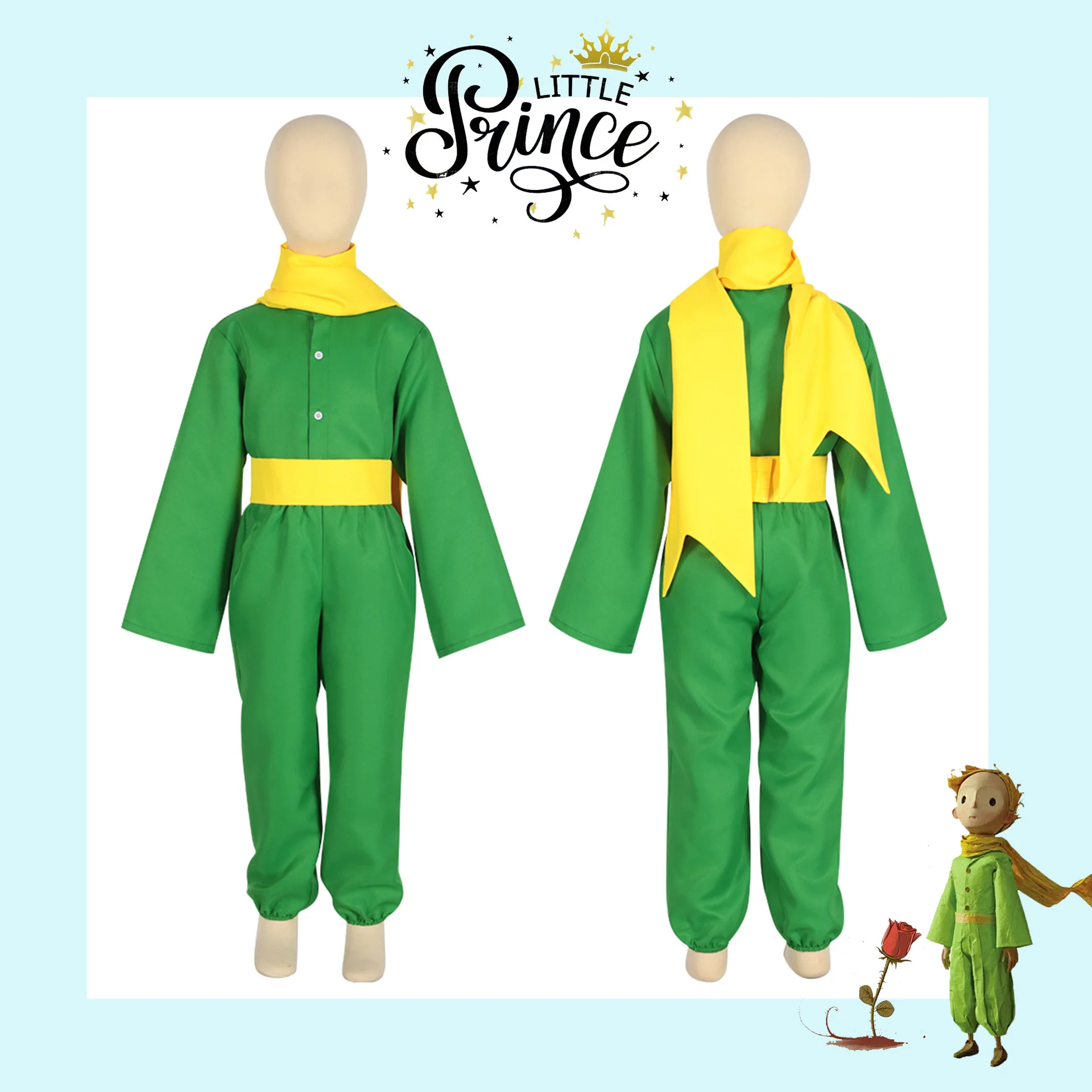 

New Anime Little Prince Performance Costume, Green Little Prince Cosplay Costume, Movie Performance Adult Cartoon Halloween Set