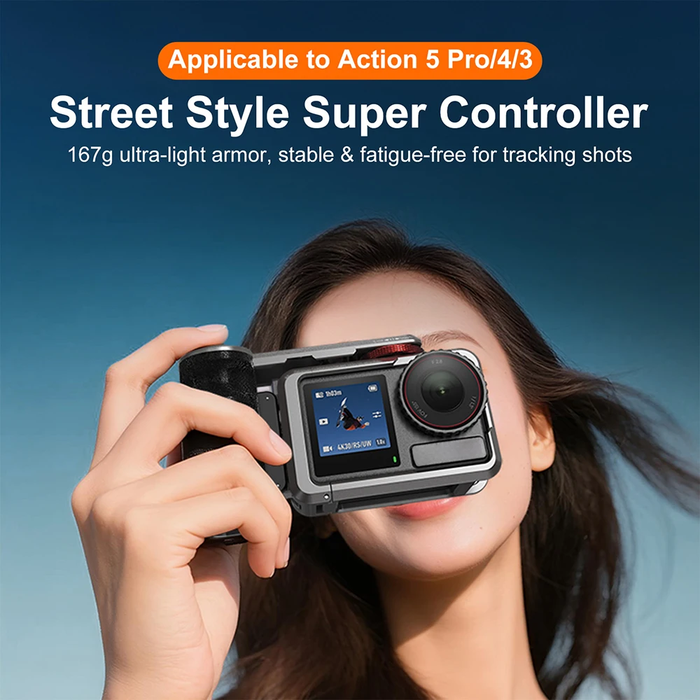 

Metal Xplorer Grip Kit for DJI Action 3/4/5Pro CNC Alloy Camera Grip with Shutter Button for DJI Action 3/4/5Pro Accessories