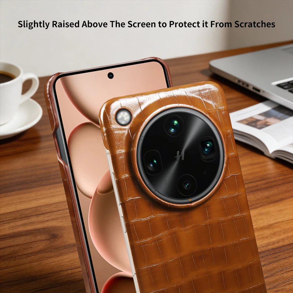 For Magsafe Crocodile Leather Case for OPPO Find X9 Ultra X8 Pro X7 Ultra X6 Pro Phone Case Hard PC Back Cover Coque Funda Shell
