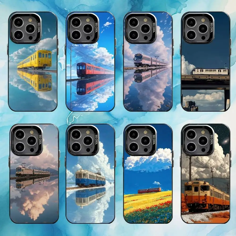 

Rail Shuttle Bus Phone Case For iPhone17,16,15,14,13,12,11 Plus,Pro Max Black Candy silver phone case