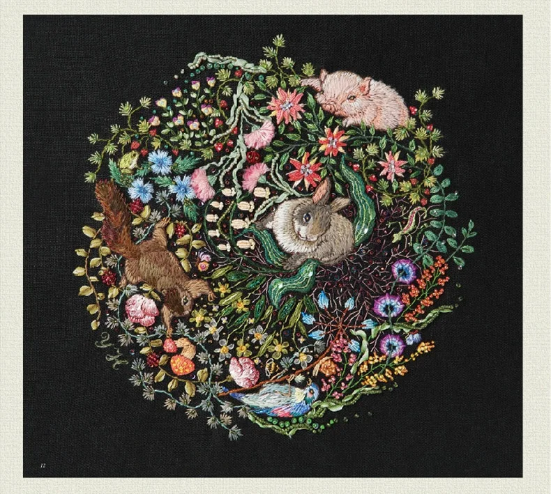 Cute Animal Embroidery Picture Book, Pattern, Stitch, 3D, Tutorial Books, Bird, Rabbit