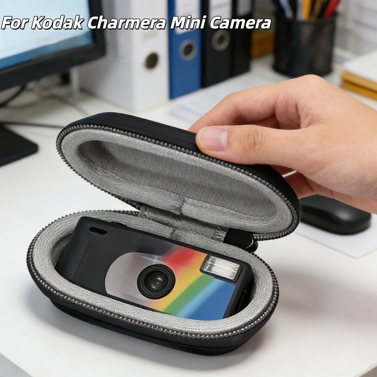 Portable Protective Case for Kodak Charmera Mini Camera Compact Storage Pouch with Keychain