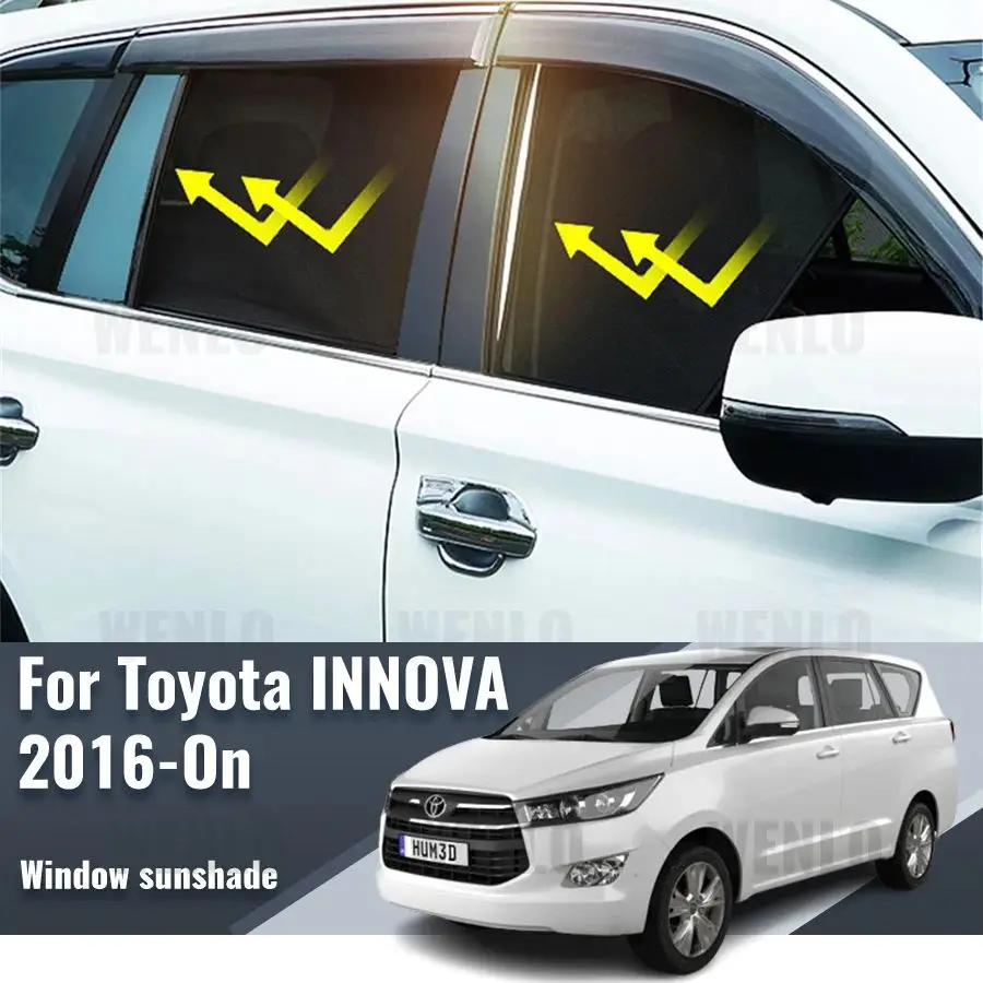 For Toyota INNOVA 2016-2024 Car Sunshade Visor Front Windshield Frame Curtain Rear Side Baby Window Sun Shade