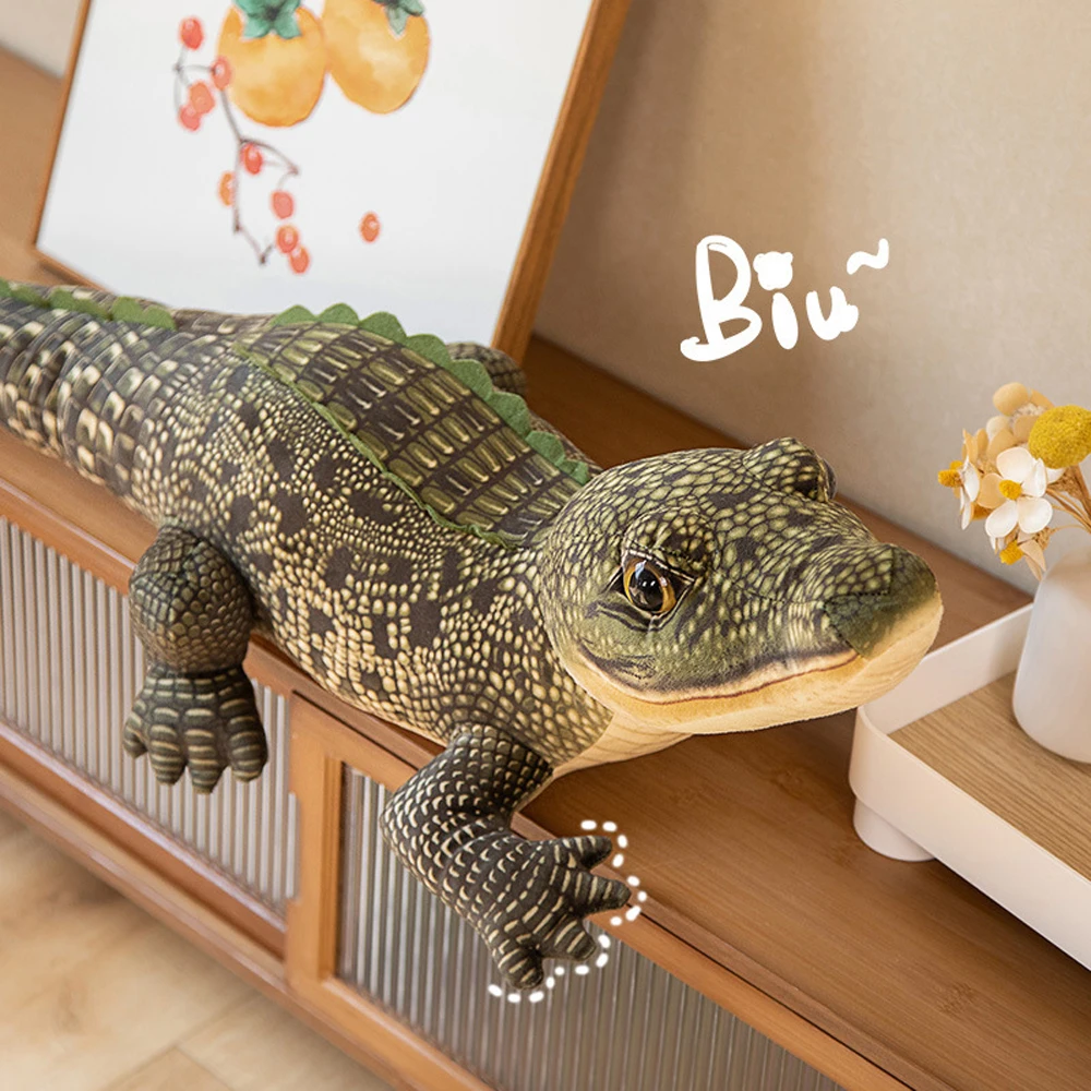 Animal simulado grandes animais de crocodilo recheados brinquedo de pelúcia decorativo