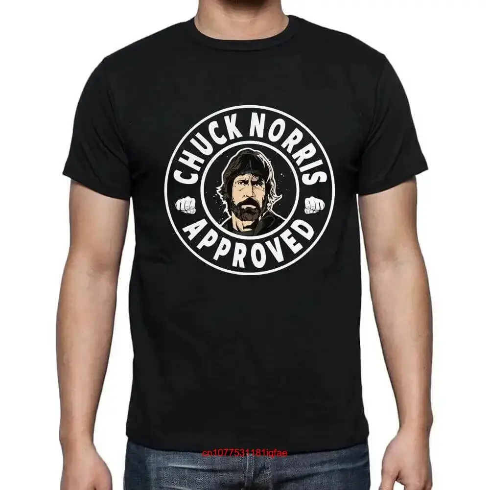 Men's T Shirt Chuck Norris Approved Black 2 Eco Friendly Limited Edition long or short sleeves