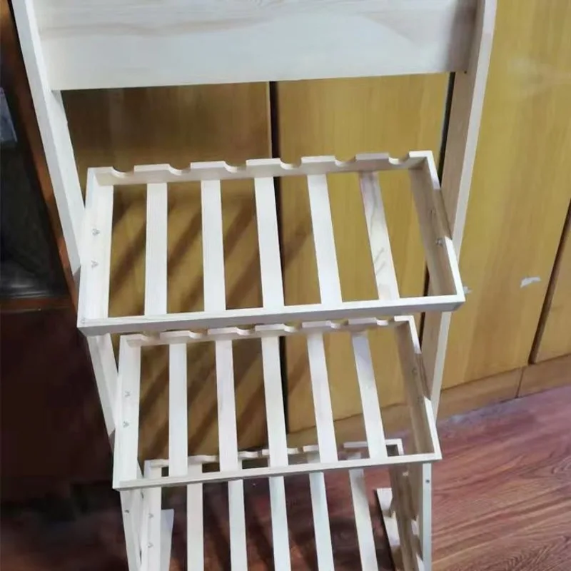 Pet display rack Cat can rack Shelf Canned solid wood cat food Red wine rack