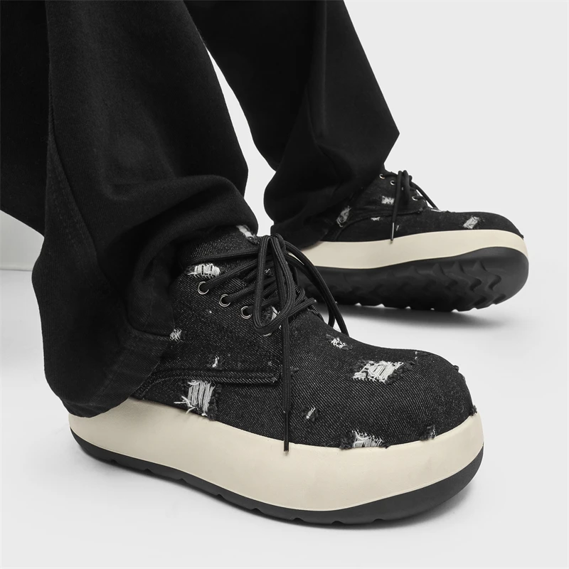 

2025 New Men’s Fashion Sneakers– Hong Kong Style, Chunky Sole, Height Increase, Breathable, Daily Commute & Sports