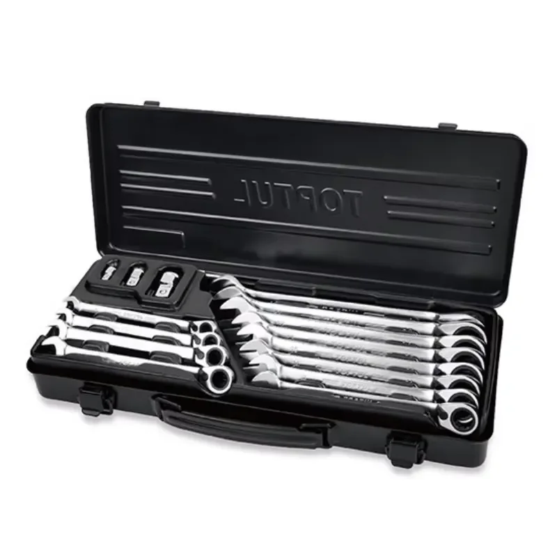 TOPTUL GBA1541 High Quality 15 Pieces Pro-Series Reversible Ratchet Combination Wrench Set