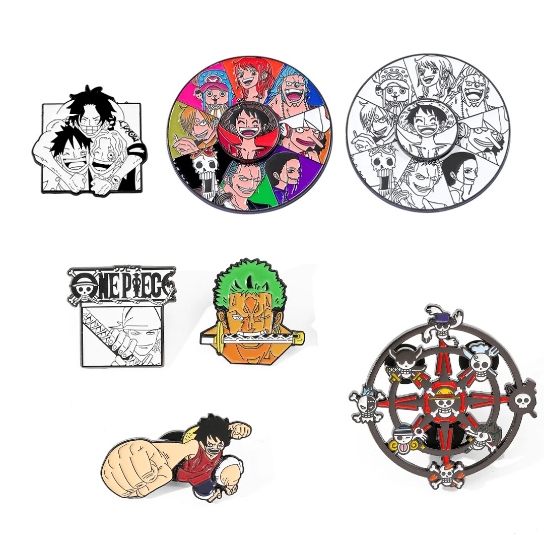 Pins de solapa de anime de Luffy para mochilas, broches de esmalte de manga para ropa, accesorios, regalos para fans