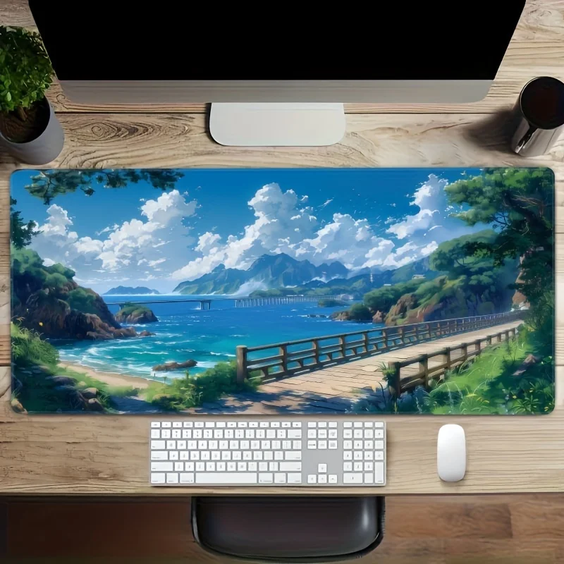 

Коврик для мыши и стола 2-в-1, прямоугольный, тканевый, для офиса, игр, учебы, ПК, ноутбука, настольного компьютера