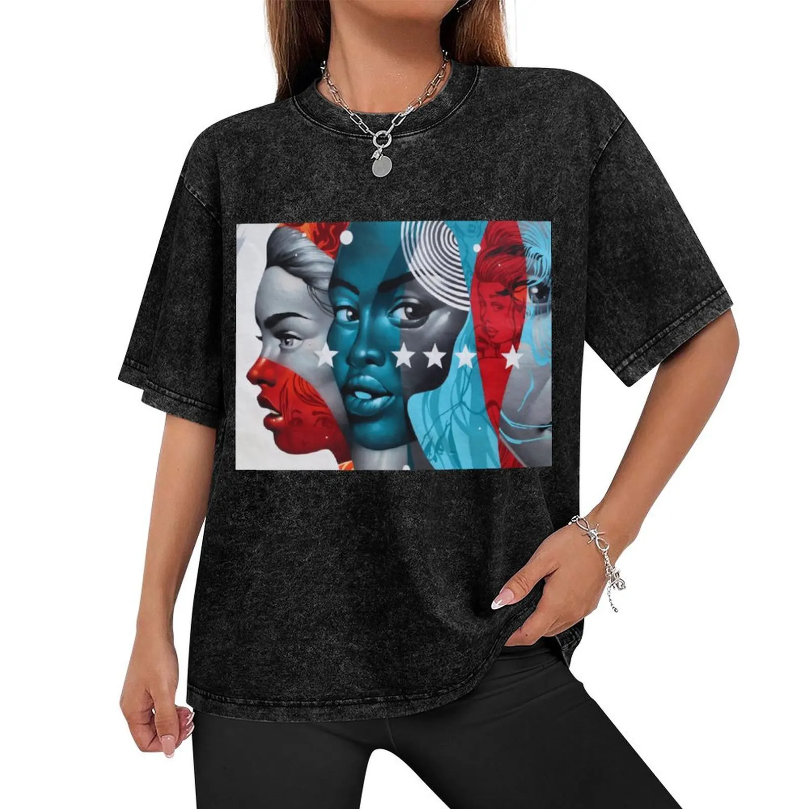 Powerful Women. Wynwood Walls - Urban Graffiti Art Museum Miami. T-Shirt quick drying blue archive plus size men clothing