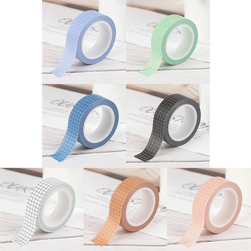 Grid Tape Japanese Paper DIY Planner Masking Tape Adhesive Tapes Stickers Decorative Stationery Tapes