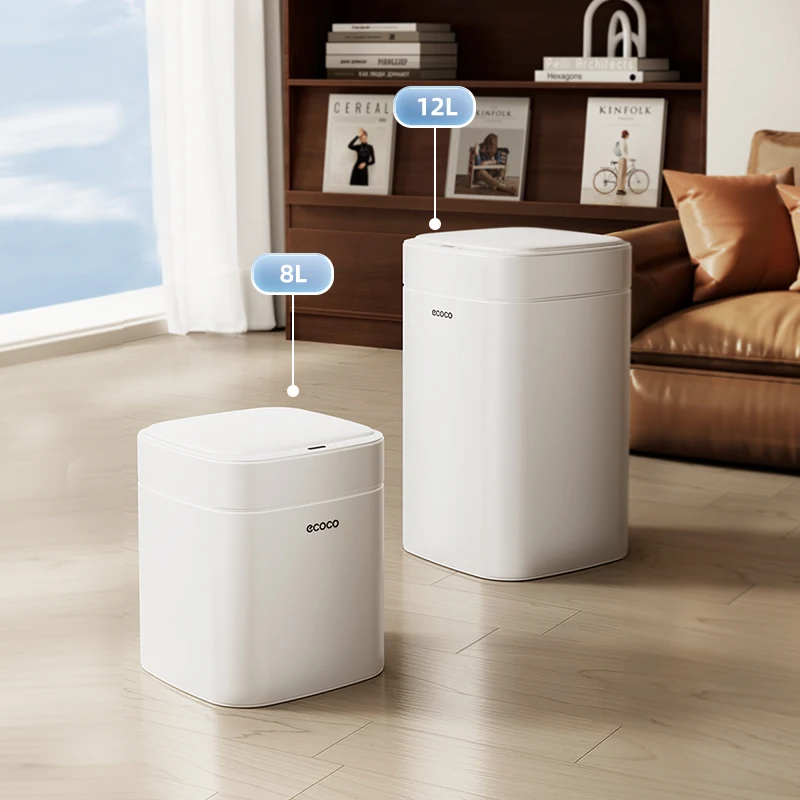 

Ecoco большой емкости автоматический бытовой кухонный туалет для утилизации с крышкой Advanced Sense металлический интеллектуальный индукционный мусорный бак