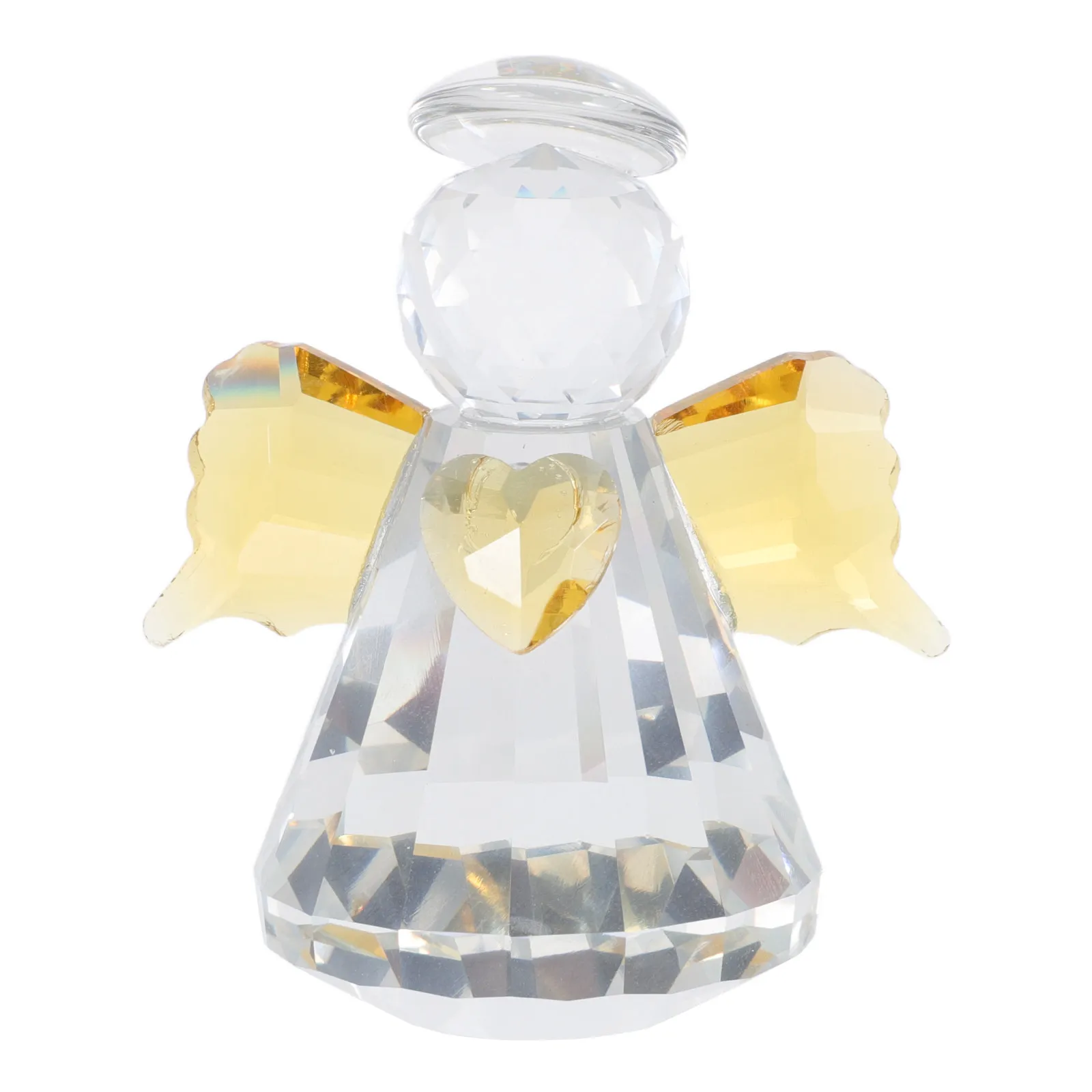 Crystal Angel Ornament Heart Halos Small Desktop Ornament Guardian Statue Tabletop Decor Angel Gifts for Birthday Valentine