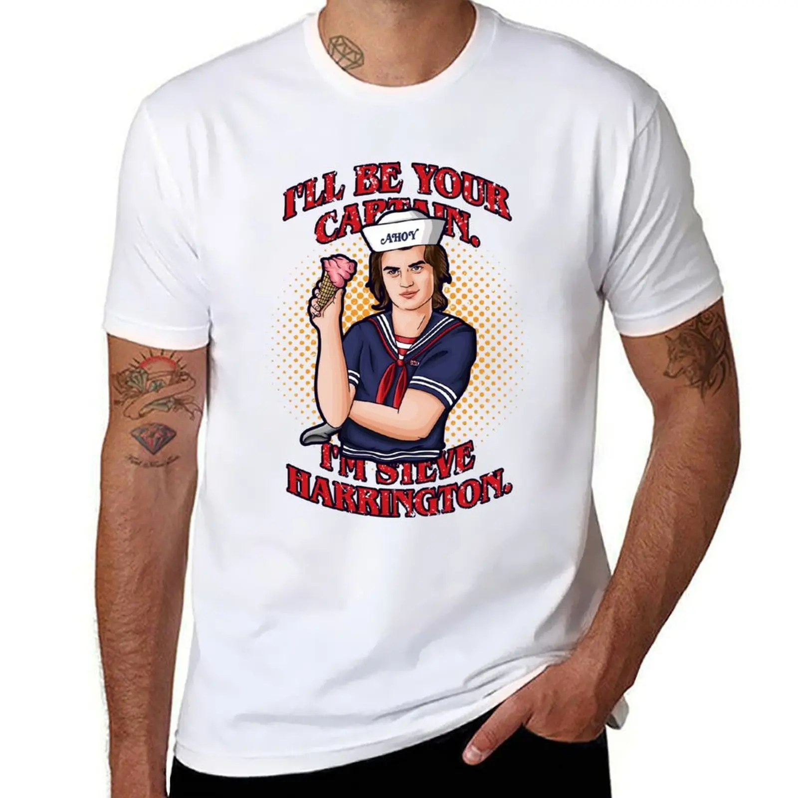 

I'll be your captain. I'm Steve Harrington T-Shirt t shirt for man anime tshirt T-Shirt