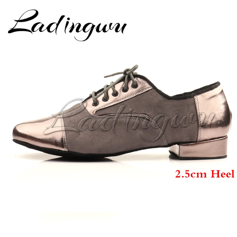 Ladingwu Men Dance Shoes Latin Ballroom dance shoes Modern Indoor Shoes Men Tango Shoes Dance Sneaker For Boy heeled 2.5cm