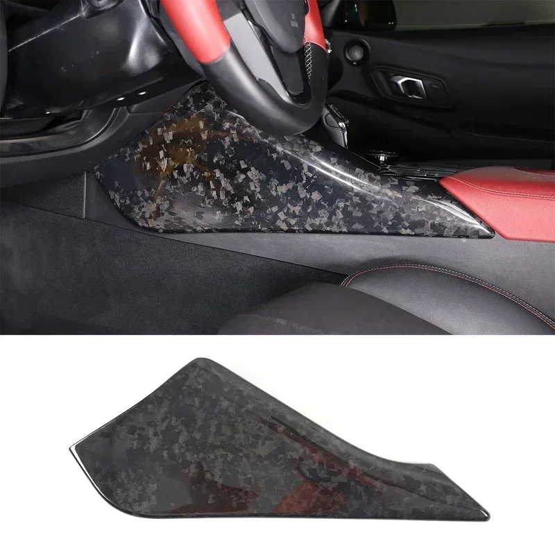 For Toyota GR Supra A90 A91 Real Dry Carbon Fiber 19-2022 Driver Knee Pad Panel Cover Decorative Sticker Interior Accessories